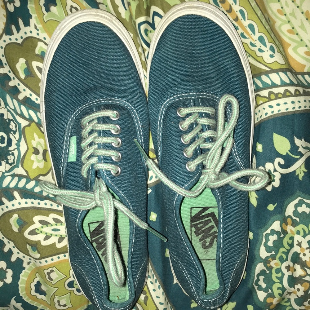 Teal Vans Canvas Shoes